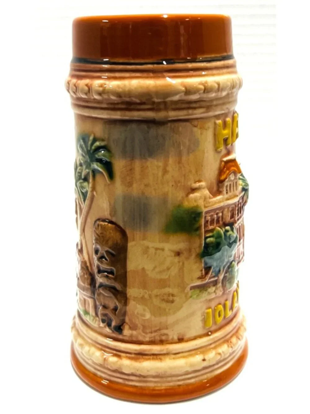Vintage ceramic beer stein, Iolani Palace, Hawaii, made in Japan, EUC